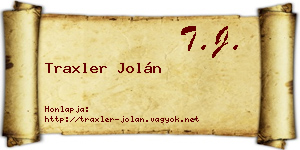 Traxler Jolán névjegykártya
